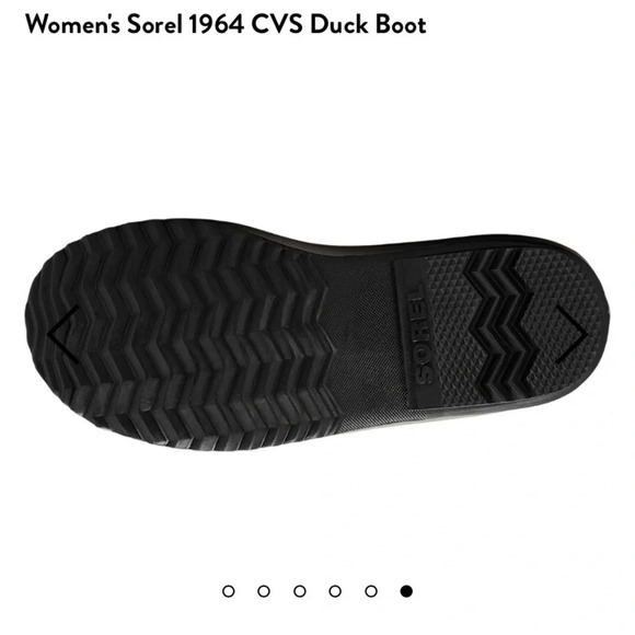 Women's Sorel 1964 CVS Duck Boot 6.5 color Black / Quarry rainboot snow boot 6.5 - Picture 4 of 5